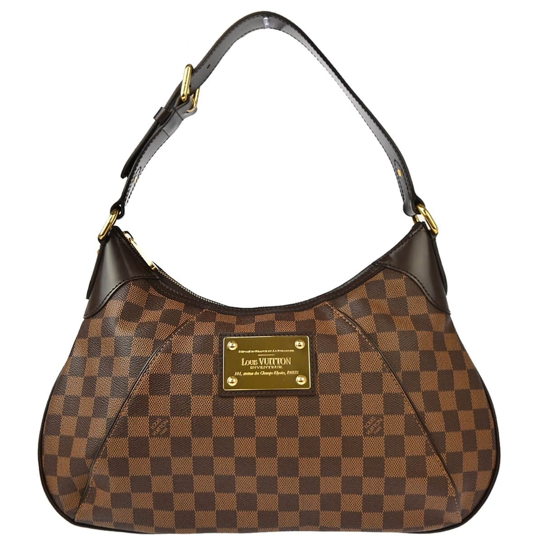Louis Vuitton Damier Thames GM Hobo Bag N48181 Brown Canvas: Louis Vuitton Damier Thames GM Hobo Bag N48181 Brown Canvas Introducing the Louis Vuitton Damier Thames GM Hobo Shoulder Bag, an elegant accessory designed for casual occasions. This large-sized bag f