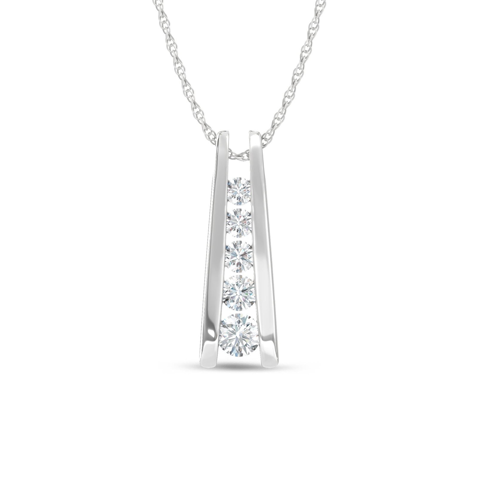 14K White Gold Lab Grown Diamond 1 Ct.Tw. Fashion Pendant (Without Chain): 14K White Gold Lab Grown Diamond 1 Ct.Tw. Fashion Pendant (Without Chain) This sophisticated fashion pendant in 14K white gold sparkles with lab-grown diamonds totaling 1 carat total weight for versat