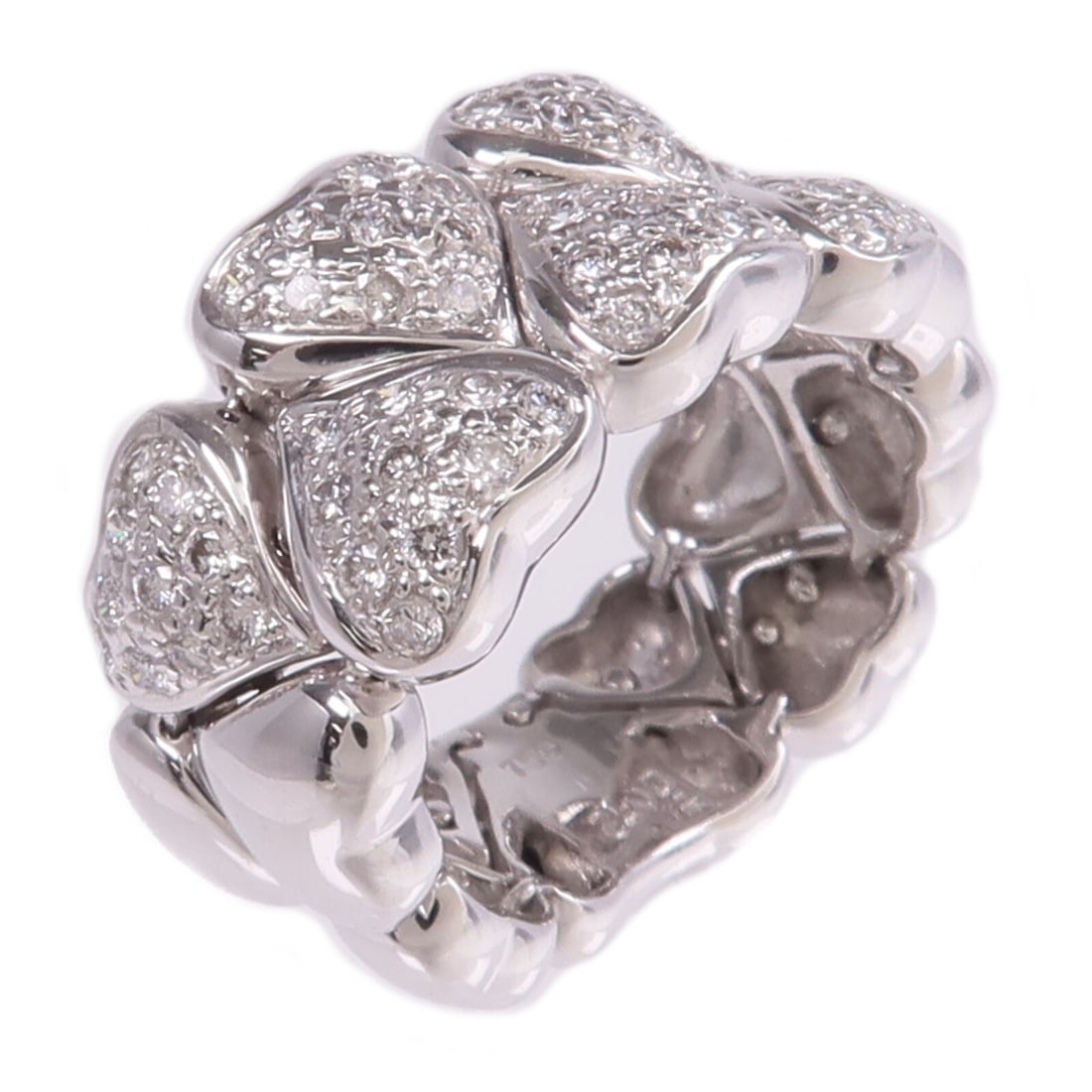 Diamond Ring in 18K White Gold Size 5.25 for Women: Diamond Ring in 18K White Gold Size 5.25 for Women This women's diamond ring features a classic design crafted in 18K white gold. The ring is set with clear diamonds and is sized at US 5.25, offering