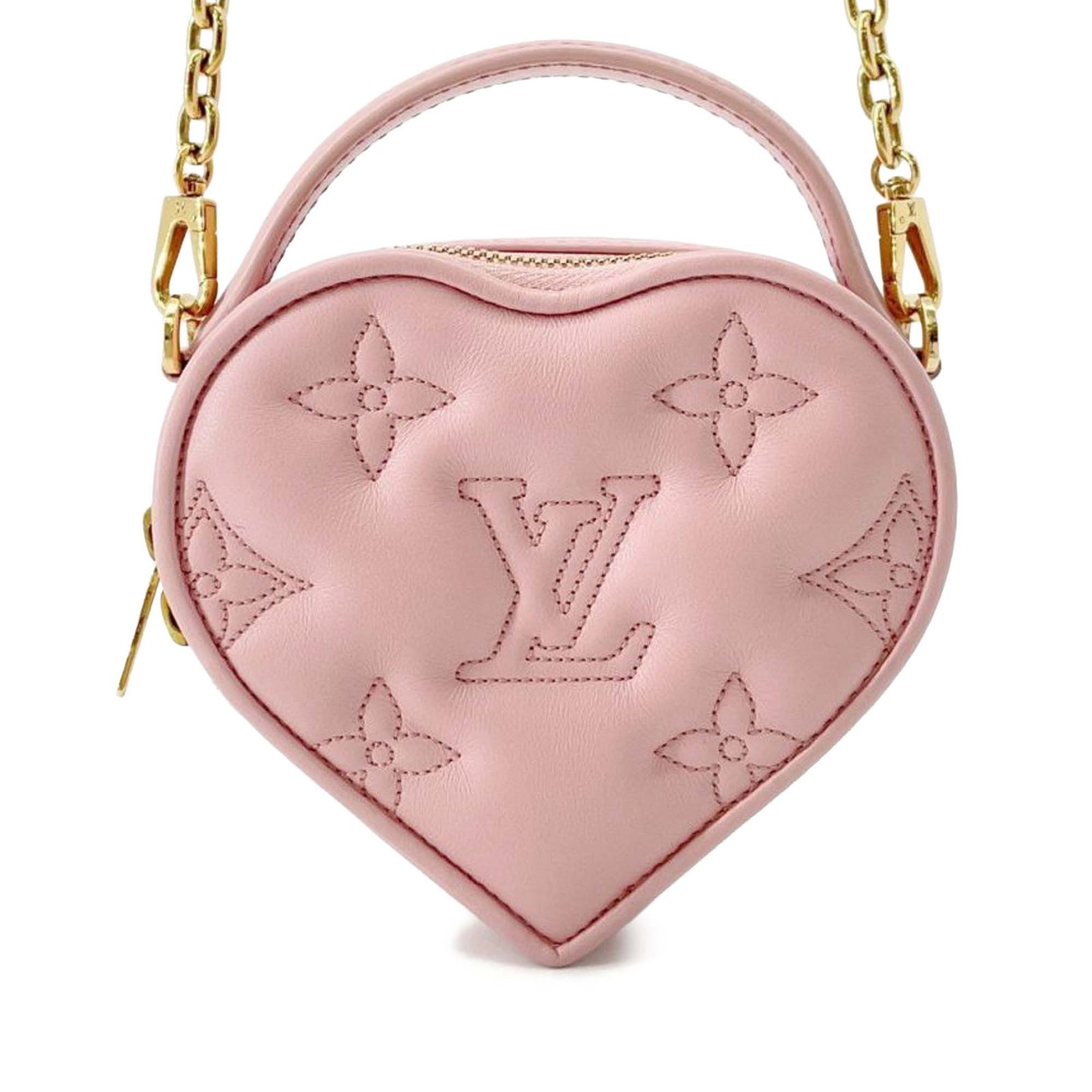 Louis Vuitton Pop My Heart Monogram Pink Embroidered Leather Pouch With Chain (1 of 13)