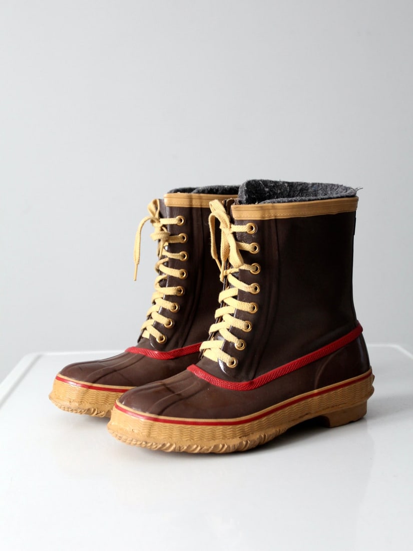 Vintage Waterproof Duck Boots Men's Size 9 with Steel Shanks (1 of 12)