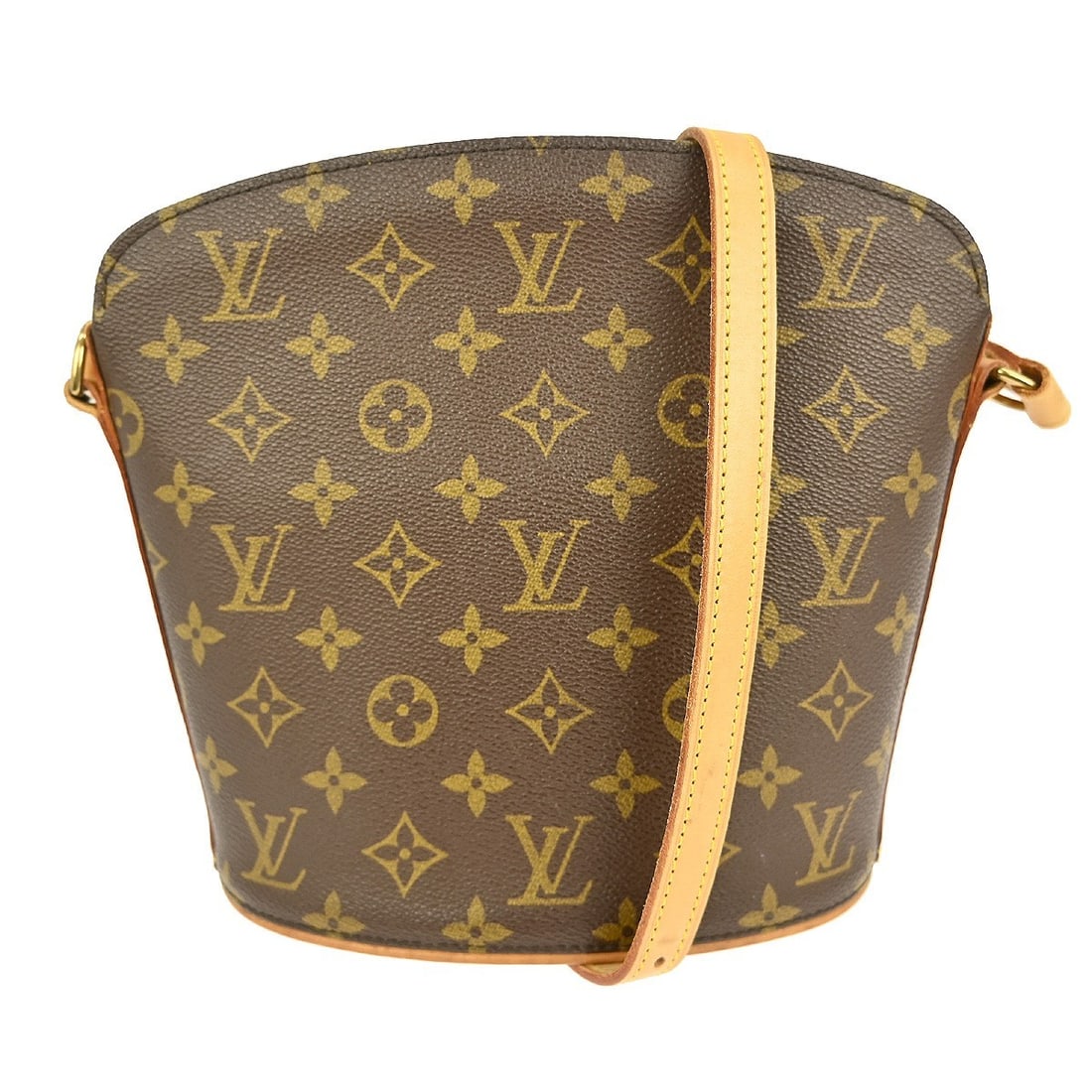 Louis Vuitton Drouot Monogram Canvas Medium Crossbody Shoulder Bag M51290: Louis Vuitton Drouot Monogram Canvas Medium Crossbody Shoulder Bag M51290 This Louis Vuitton Drouot crossbody shoulder bag features the iconic Monogram canvas with leather accents and a classic brown