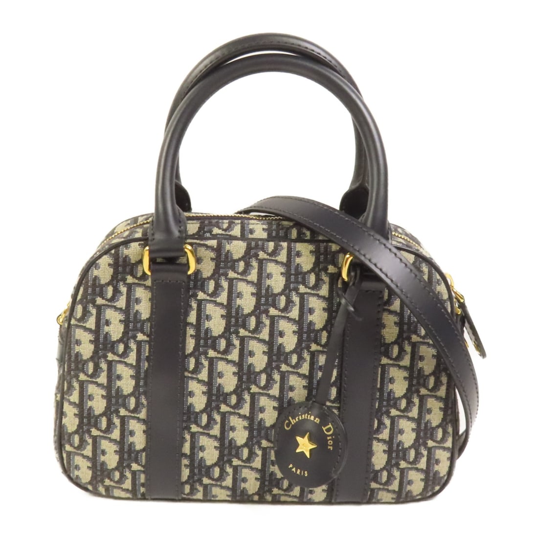 Dior D-Vibe Medium Blue Canvas Shoulder and Handbag with Gold Hardware (1 of 16)