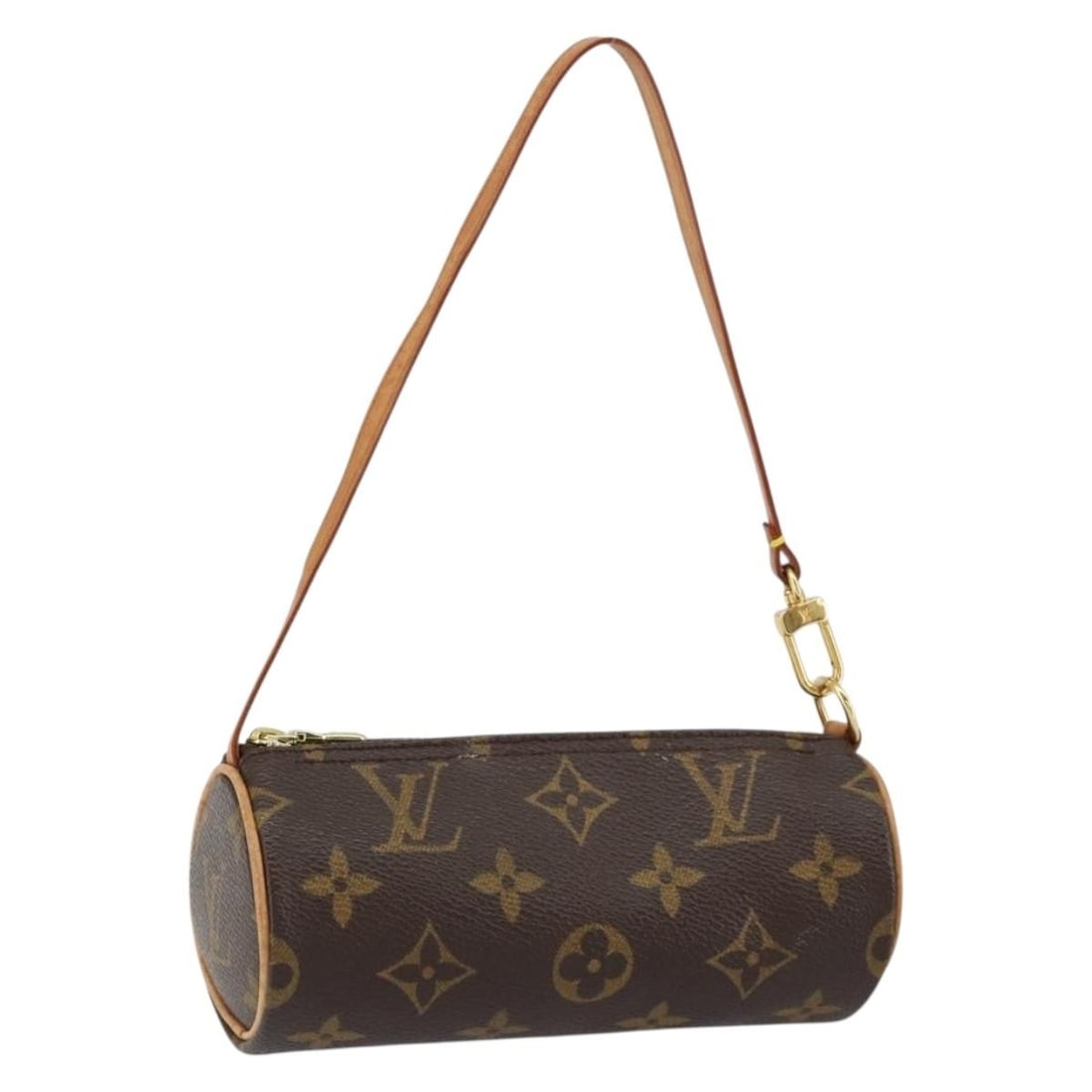 Papillon Pochette Brown Canvas Bag by Louis Vuitton: Papillon Pochette Brown Canvas Bag by Louis Vuitton This Louis Vuitton Papillon Pochette features the signature Monogram canvas in brown and is designed for women. The pouch is pre-owned and remains i