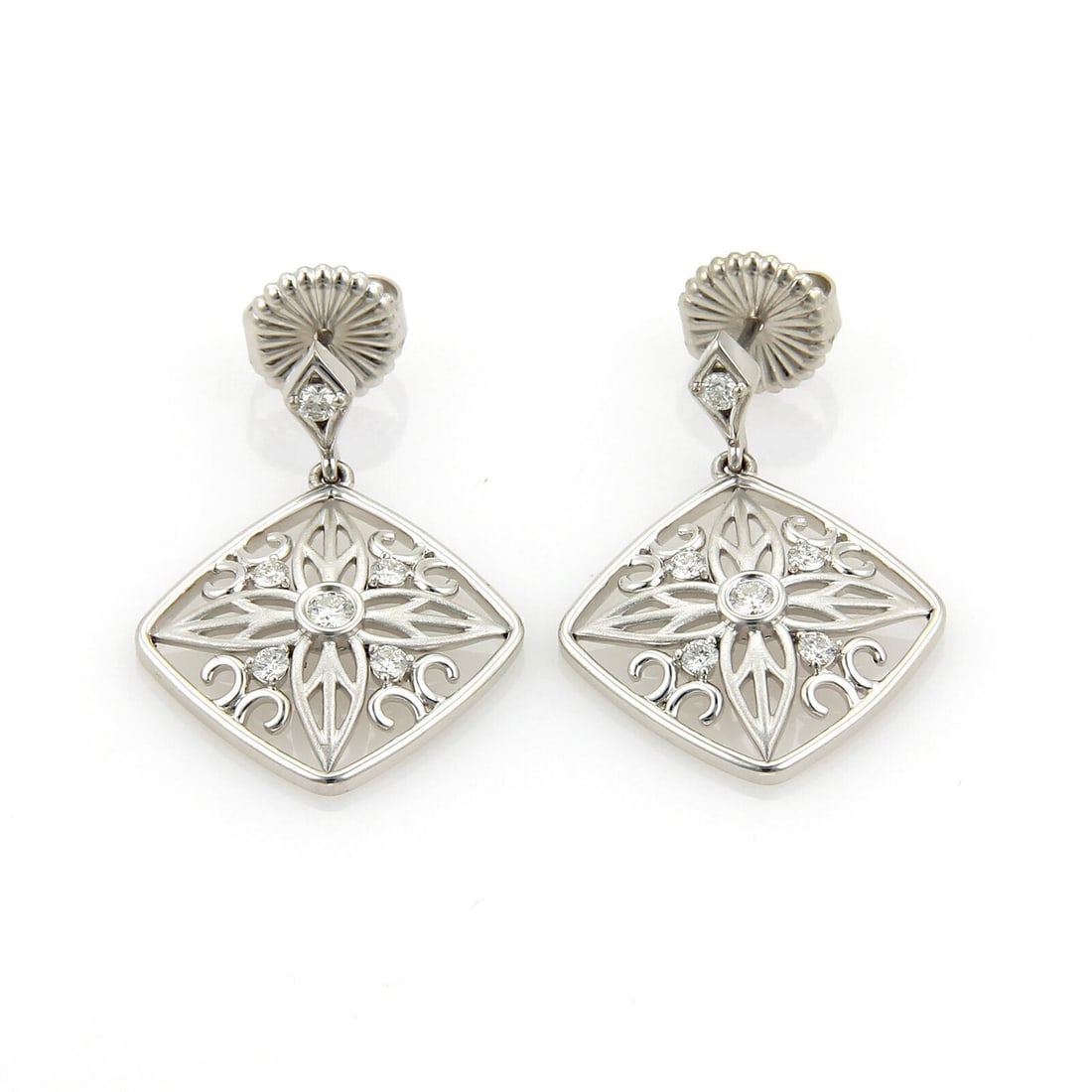 Diamond Potpourri Dangle Earrings in 18k White Gold by Hearts On Fire (1 of 5)