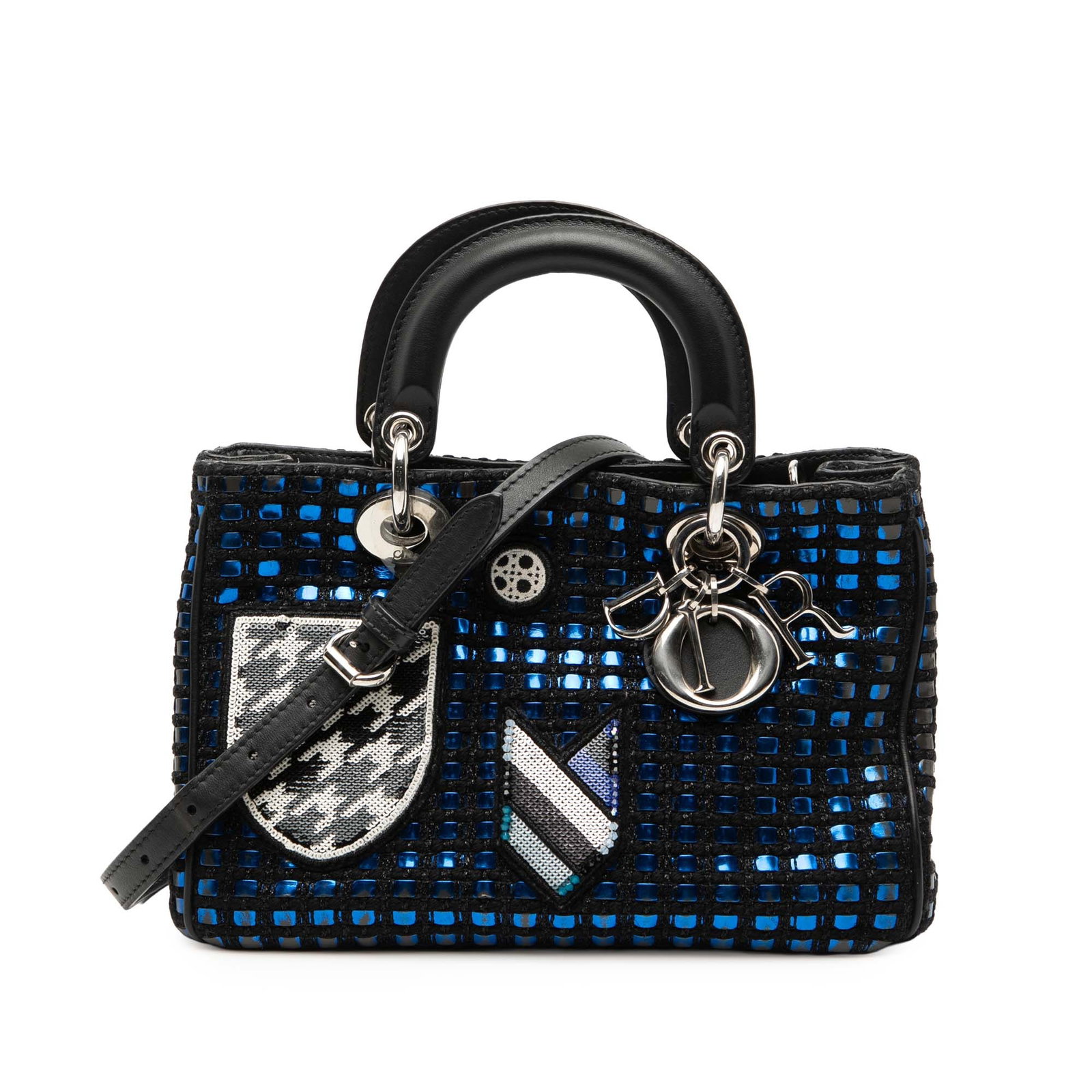 Dior Lady Dior Small Metallic Tweed Tote with Patch Detail (1 of 9)