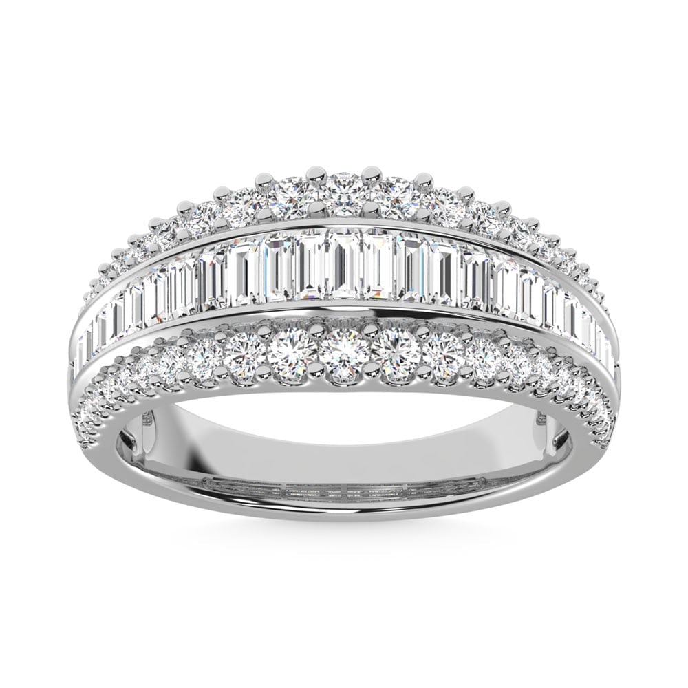 14K White Gold Diamond 1 Ct.Tw. Fashion Band: 14K White Gold Diamond 1 Ct.Tw. Fashion Band 14k White Gold Stone Color: G-h Stone Clarity: Si2 Each ring is presented in standard size 6.5. Complimentary resizing is available between sizes 510 (in 1