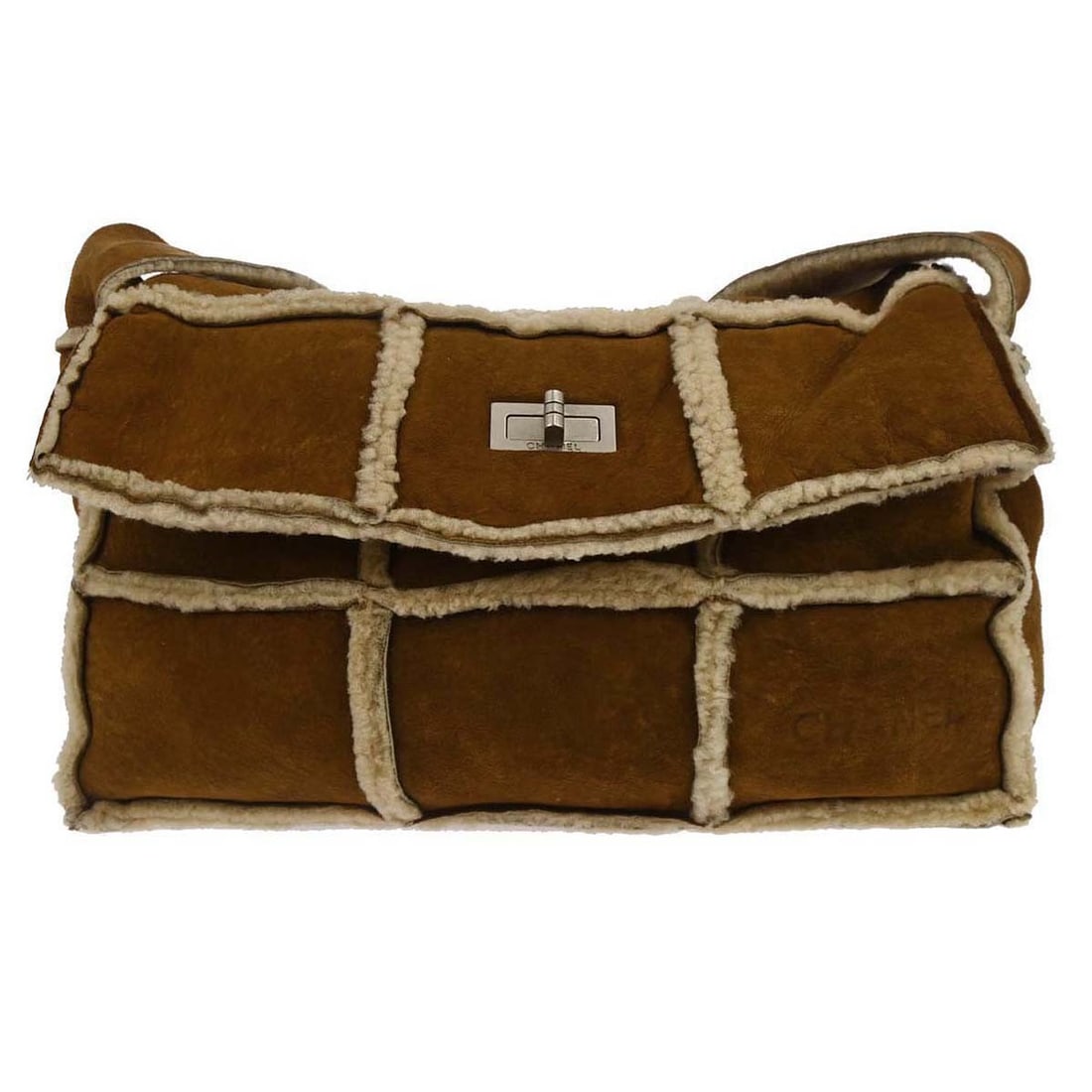 Chanel Mouton Brown Medium Top Handle Bag with Turn Lock Closure (1 of 10)