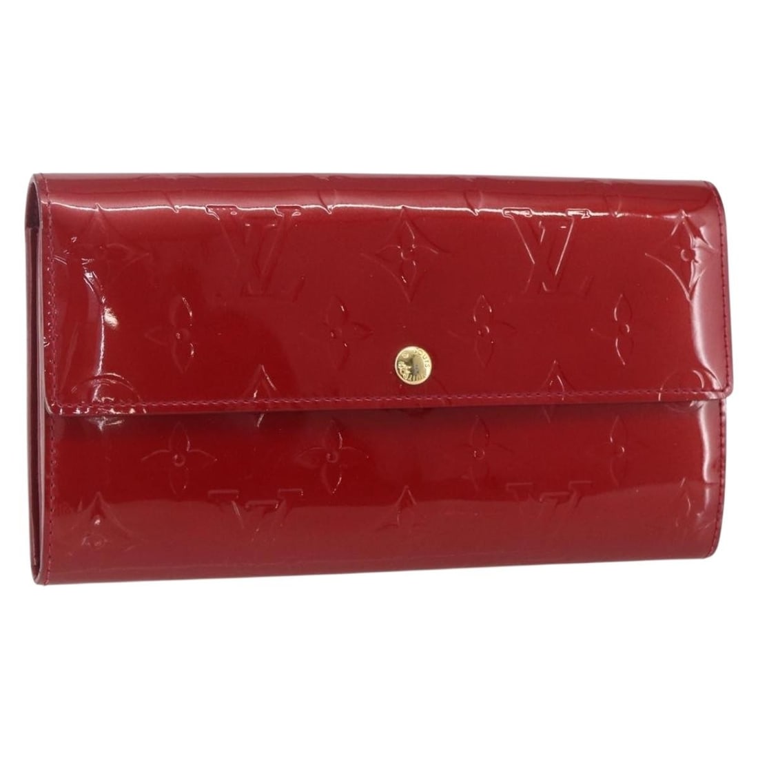 Louis Vuitton Sarah Patent Leather Long Wallet Red Vernis M93530 with Box: Louis Vuitton Sarah Patent Leather Long Wallet Red Vernis M93530 with Box This Louis Vuitton Vernis Portefeiulle Sarah Long Wallet features a sleek red patent leather exterior and is designed for wome