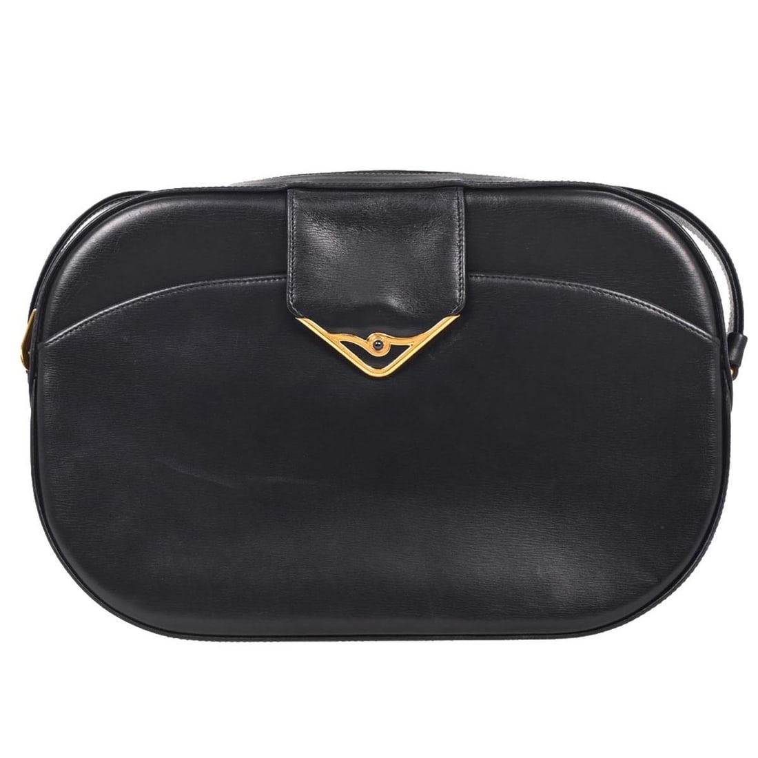 Vintage Cartier Navy Leather Shoulder Bag 24cm by 15cm (1 of 10)