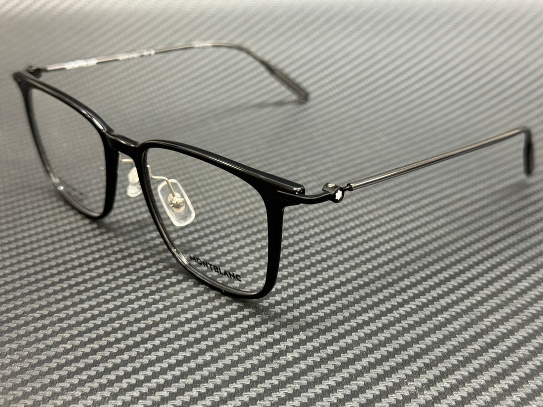 Montblanc MB0354O 001 Black Men's Eyeglasses with Authenticity Certificate: Montblanc MB0354O 001 Black Men's Eyeglasses with Authenticity Certificate Discover the elegance of Montblanc with these MB0354O 001 eyeglasses, perfectly designed for the sophisticated man. Featuring
