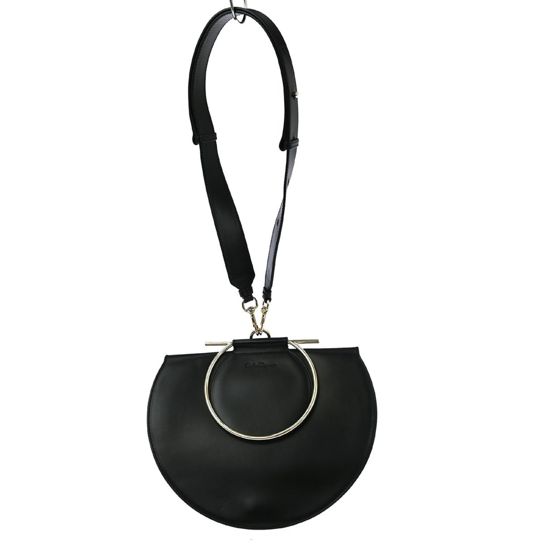 Salvatore Ferragamo Daphne Gancini Small Black Leather 2way Top Handle Bag (1 of 8)