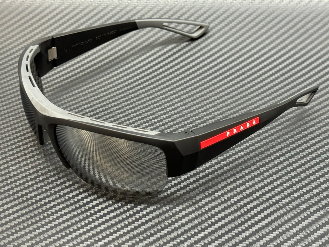 PRADA LINEA ROSSA PS A01S 1BO05A Black Silver Grey Men's Sunglasses with Authenticity Certificate (1 of 6)