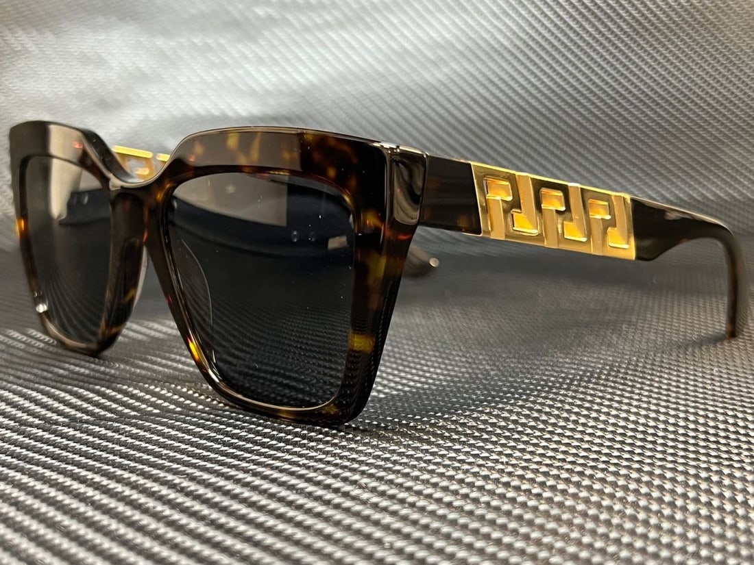 Versace VE4418 108 87 Havana Square Women's Sunglasses with Dark Grey Lenses (1 of 4)