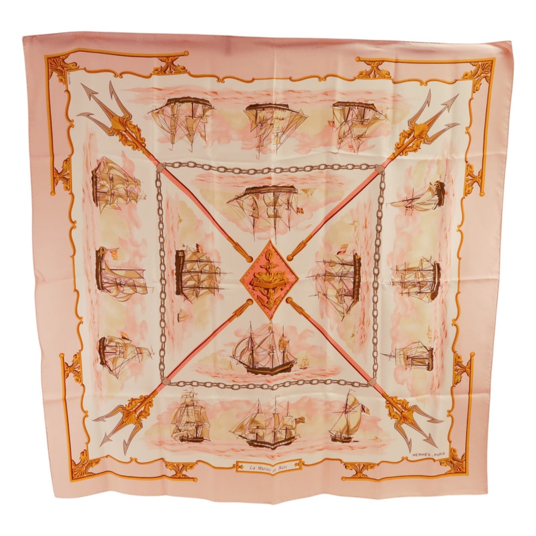 Hermes Silk 90x90 Multicolor Pink White Women's Square Scarf (1 of 8)