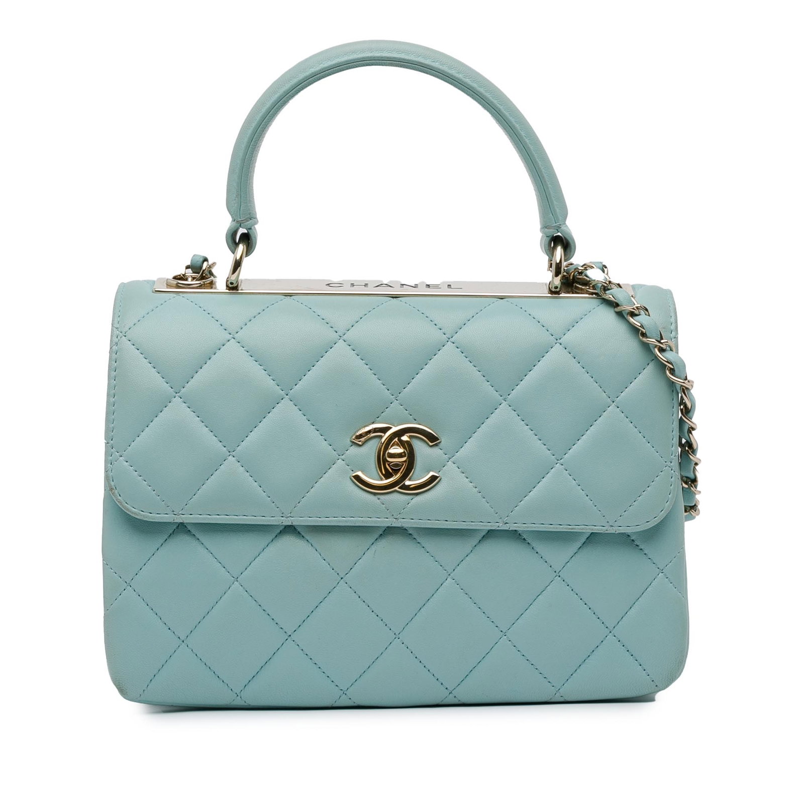 Chanel Trendy CC Small Blue Quilted Lambskin Flap Shoulder Bag (1 of 14)