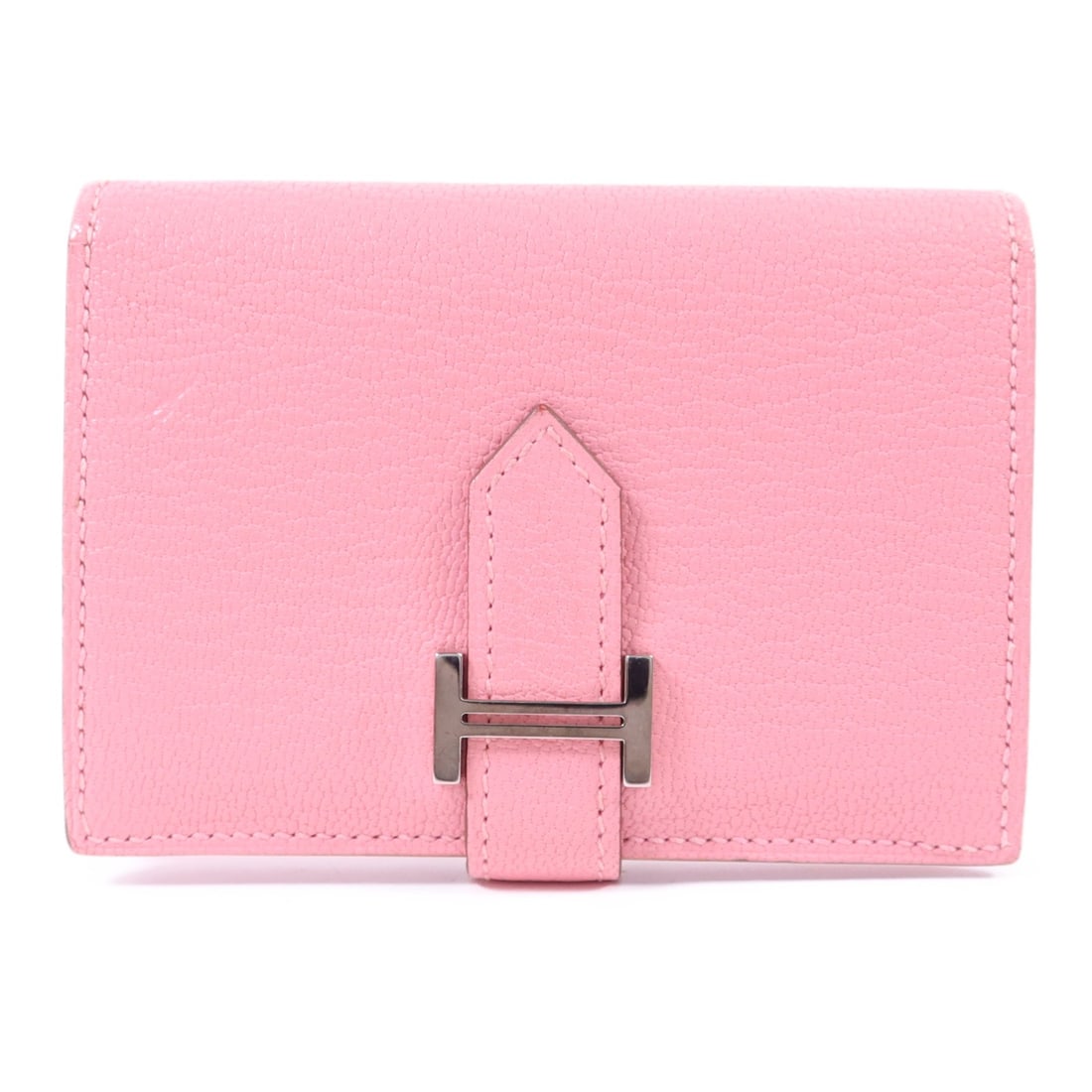 Hermes Bearn Pink Goatskin Card Case with Palladium Hardware (1 of 13)