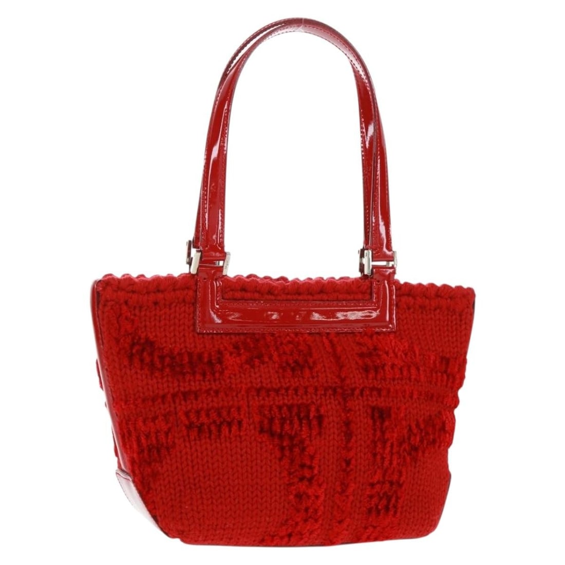 Red Cotton Salvatore Ferragamo Handbag with Silver Accents Italy: Red Cotton Salvatore Ferragamo Handbag with Silver Accents Italy This Salvatore Ferragamo hand bag features a red and silver cotton exterior with silver-tone metal fittings. Designed for a compact and