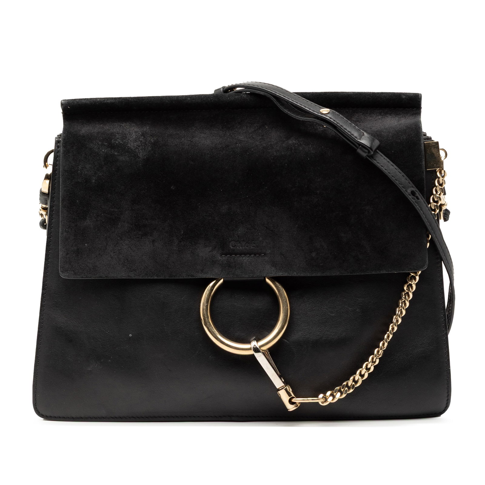 Chloe Faye Black Crossbody Bag in Calfskin and Suede Medium (1 of 9)