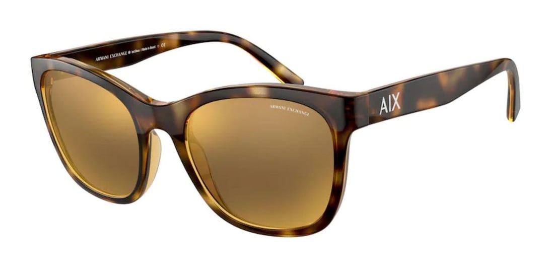 Armani Exchange AX4105S 82135A Women's Havana Sunglasses with Mirror Gold Lenses (1 of 1)
