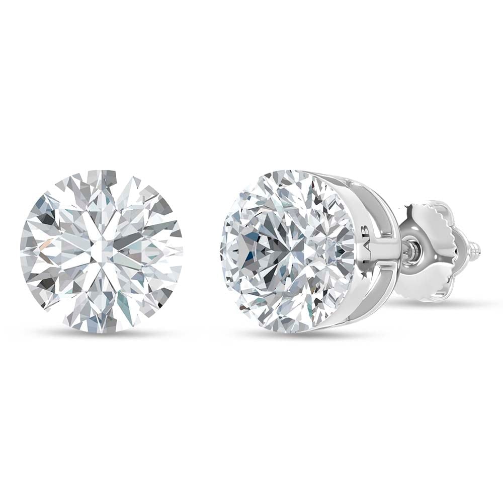 14K White Gold Lab Grown Diamond 3 Ct.Tw. Float Invisible Stud Earrings (1 of 3)