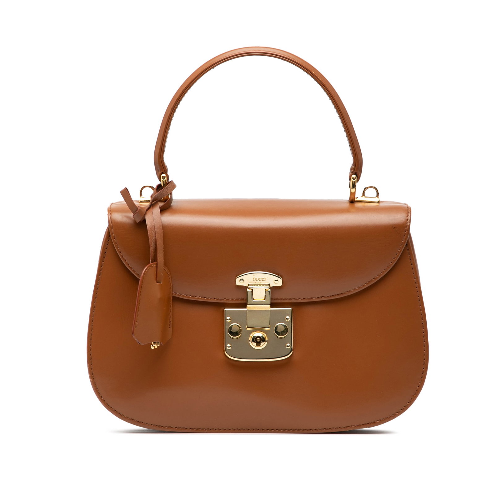 Gucci Lady Lock Brown Leather Satchel Handbag (1 of 8)
