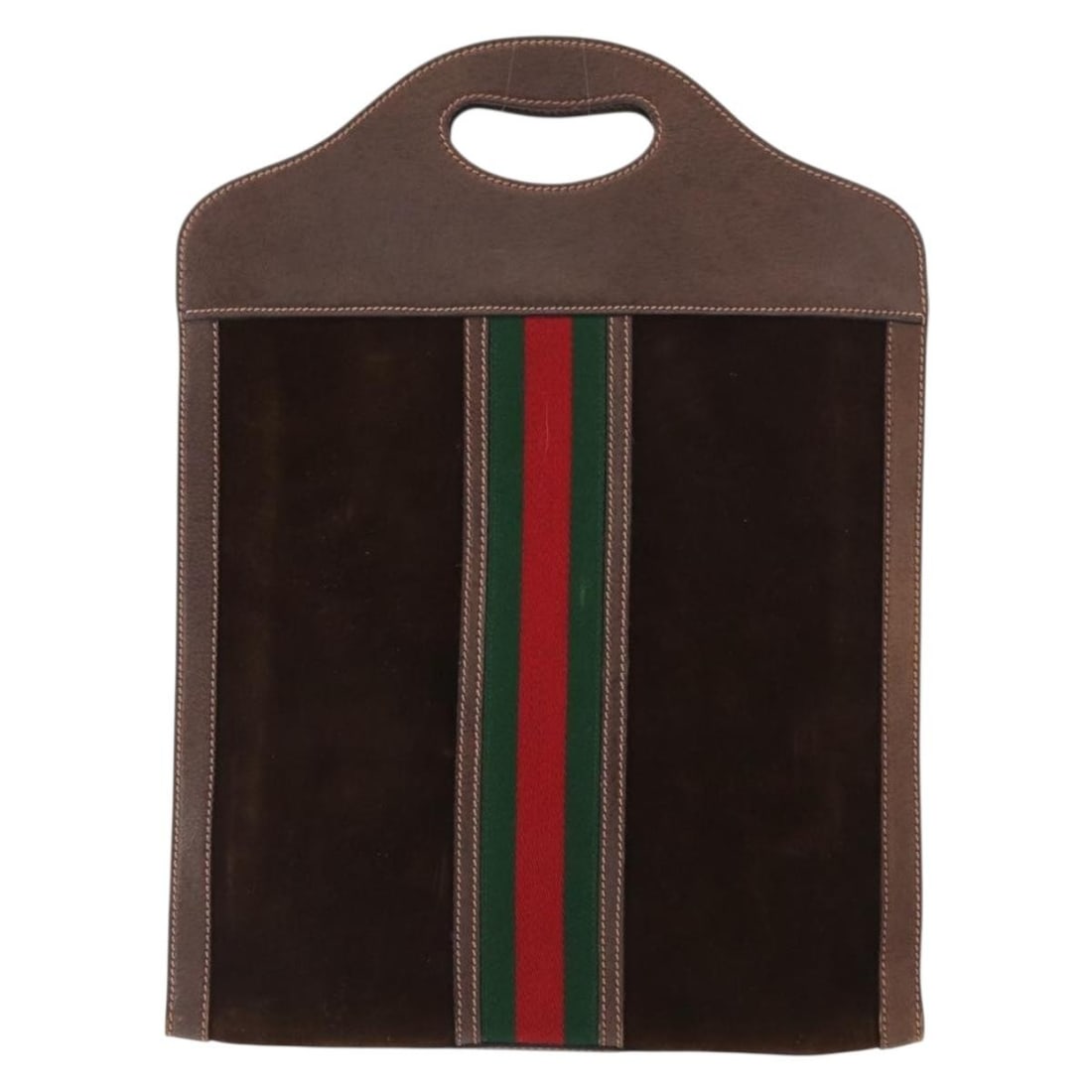 Gucci Sherry Line Brown Suede Vintage Web Handbag for Women (1 of 17)