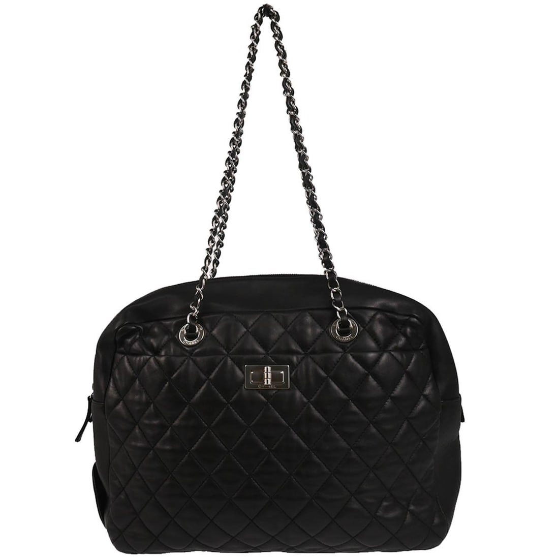 Chanel Black Lambskin Mademoiselle Lock Shoulder Bag Quilted (1 of 11)