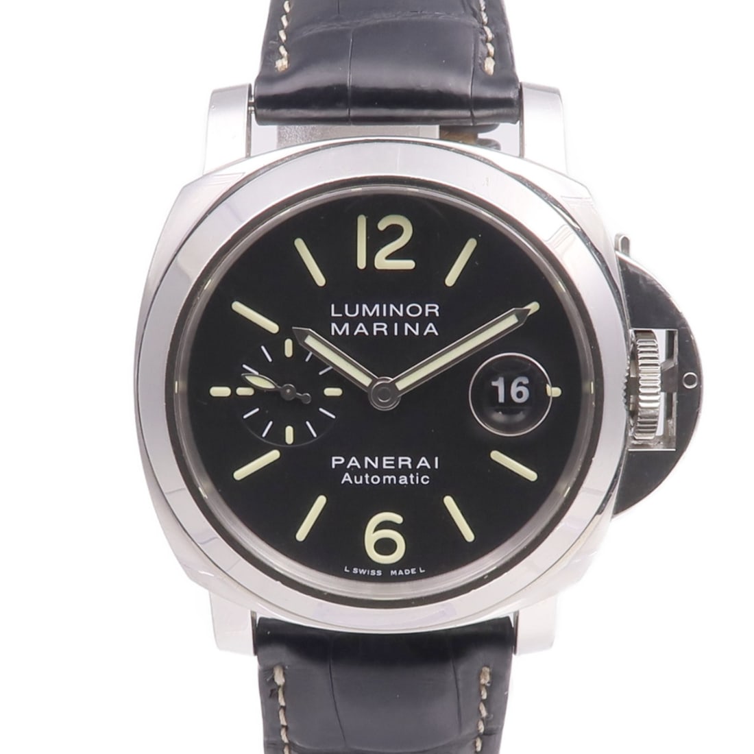 Panerai Luminor Marina PAM00104 44mm Automatic Black Dial Leather Strap Watch (1 of 18)