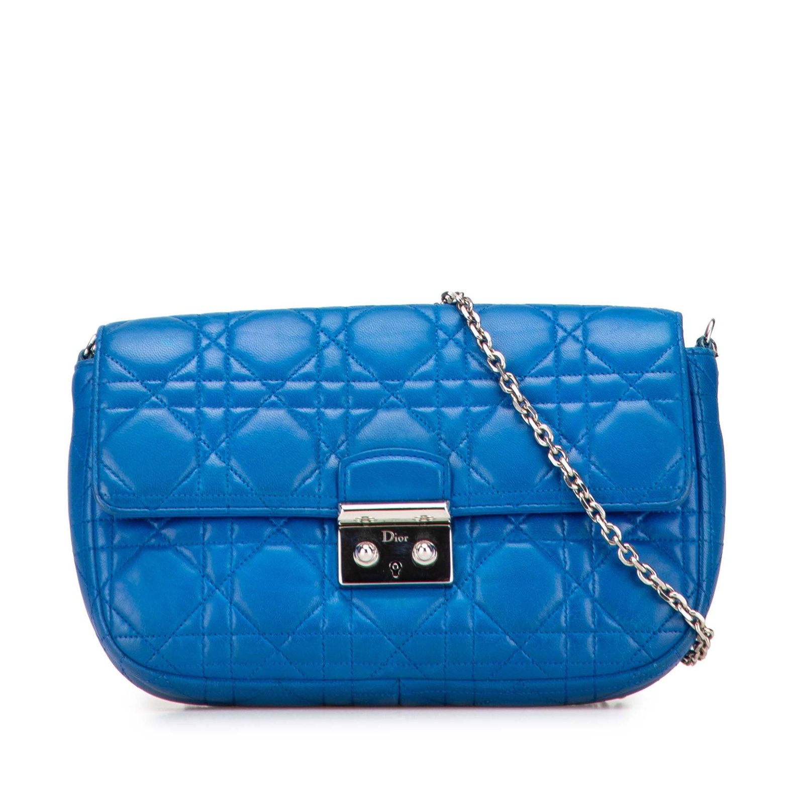Dior Lambskin Cannage Miss Dior Promenade Crossbody Bag Blue (1 of 10)
