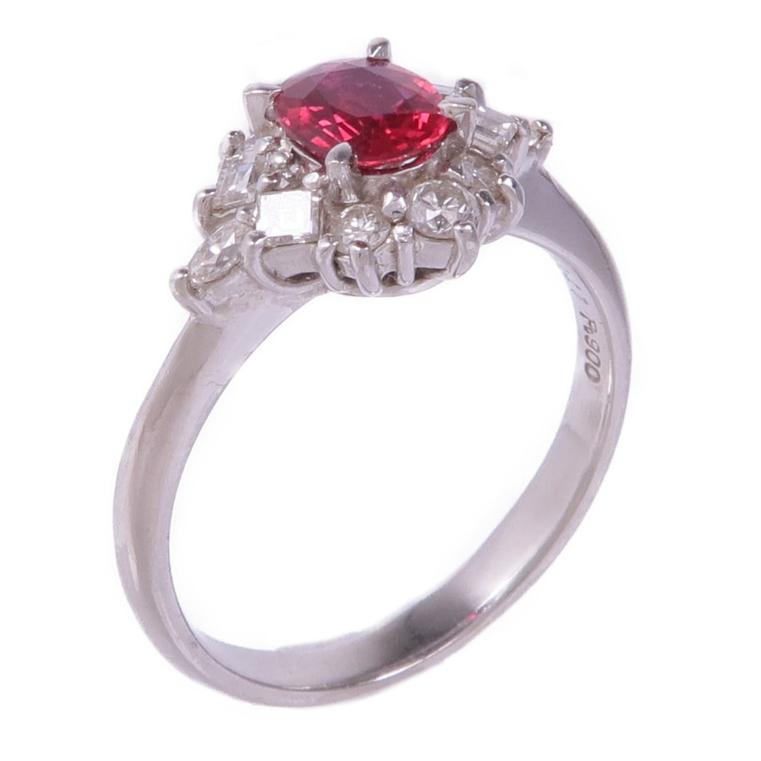 Ruby Diamond Ring in PT900 Platinum Size 6.5 (1 of 7)