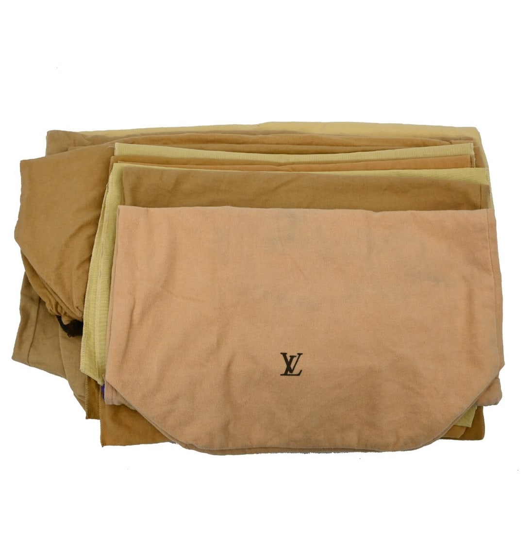 Louis Vuitton Authentic Dust Bag Set of 10 Brown Beige Cotton: Louis Vuitton Authentic Dust Bag Set of 10 Brown Beige Cotton This authentic Louis Vuitton dust bag set includes 10 pieces in a classic brown and beige color scheme. Made from 100% cotton, these dust