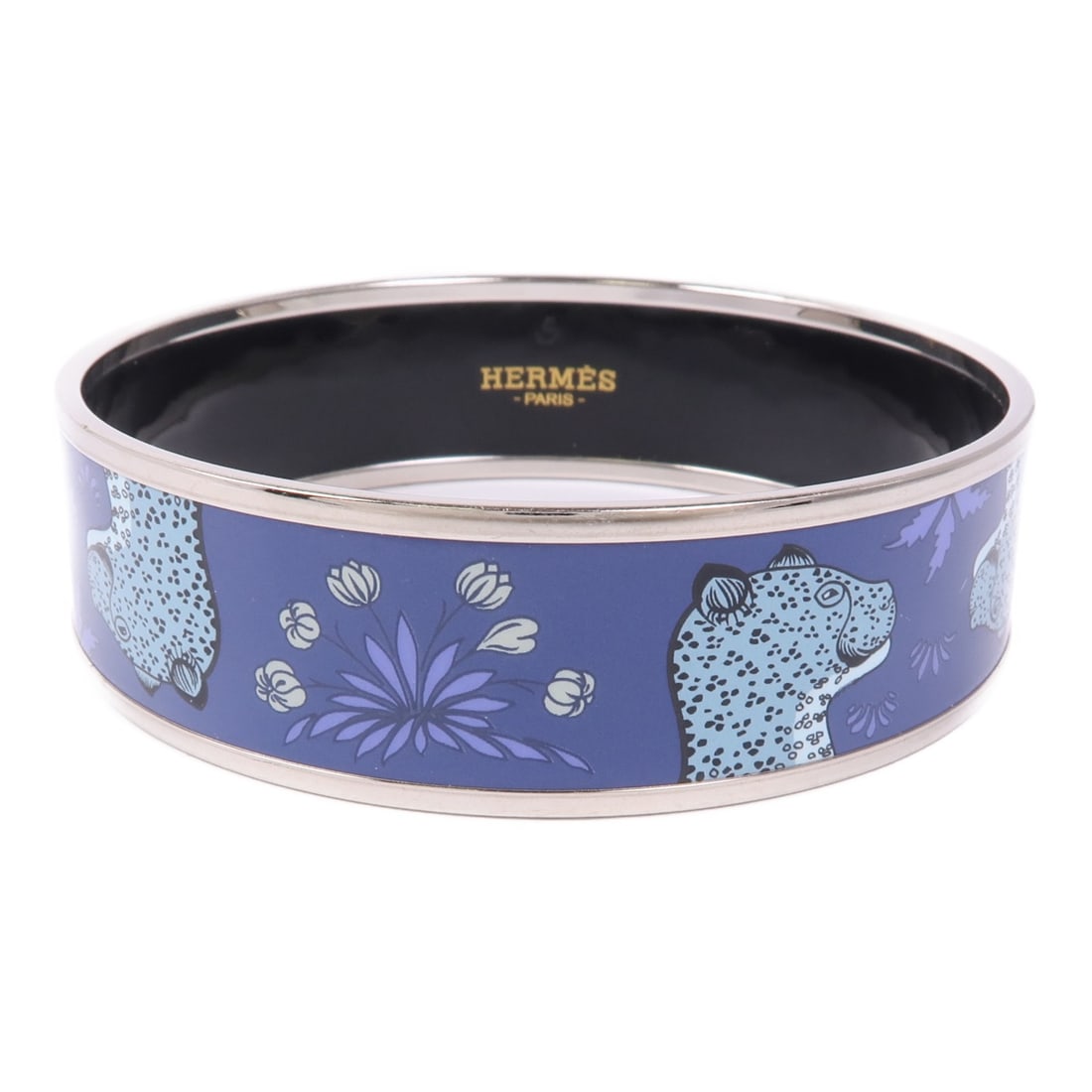 HERMES Blue Black Enamel Leopard Bracelet Fashion Jewelry (1 of 7)