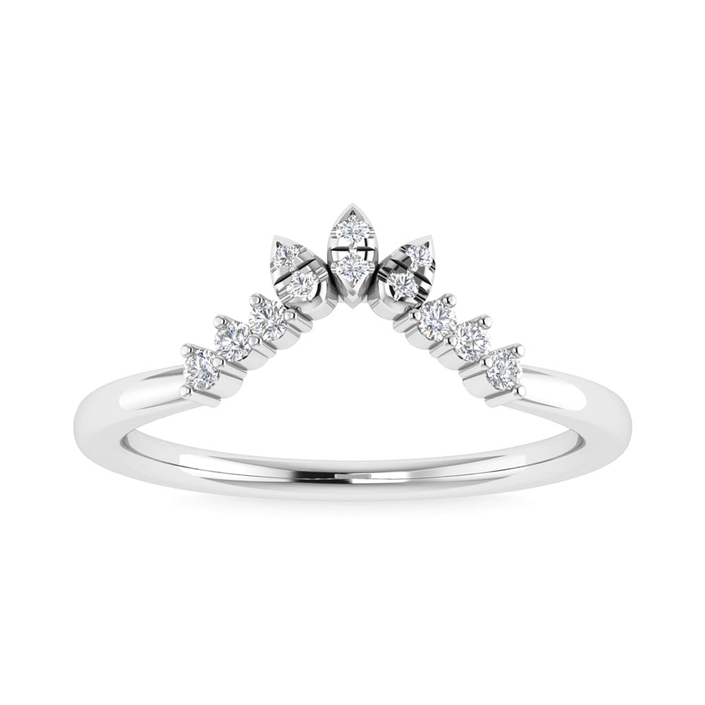 Diamond 1/6 Ct.Tw. Anniversary Band in 14K White Gold: Diamond 1/6 Ct.Tw. Anniversary Band in 14K White Gold 14k White Gold Stone Color: G-h Stone Clarity: I1 Each ring is presented in standard size 6.5. Complimentary resizing is available between sizes 5