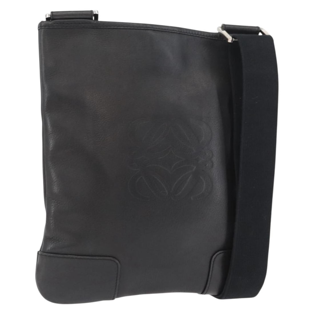 Loewe Anagram Black Leather Women's Shoulder Bag with Silver Accents (1 of 17)