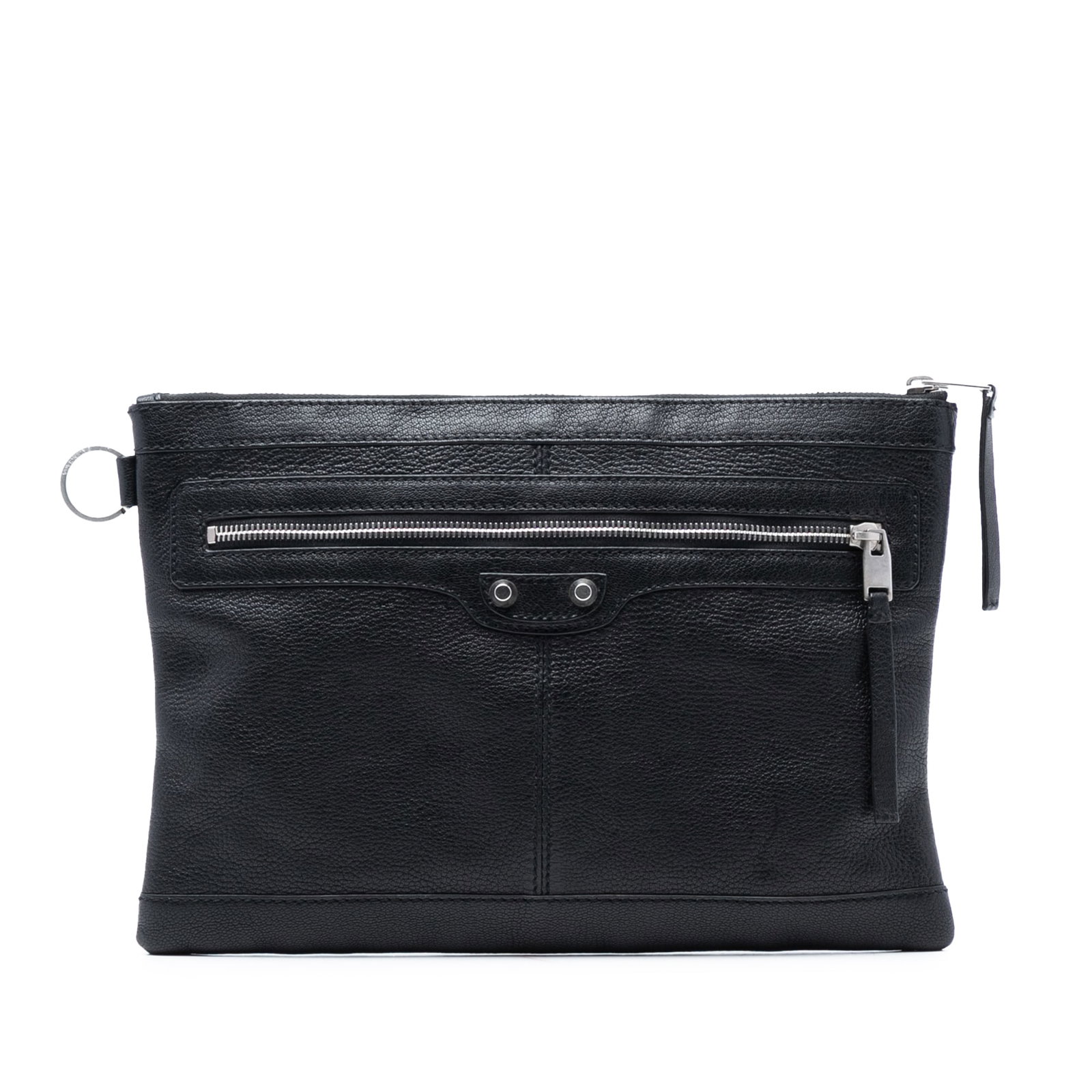 Balenciaga Motocross Classic Clip M Black Lambskin Leather Clutch Bag (1 of 8)