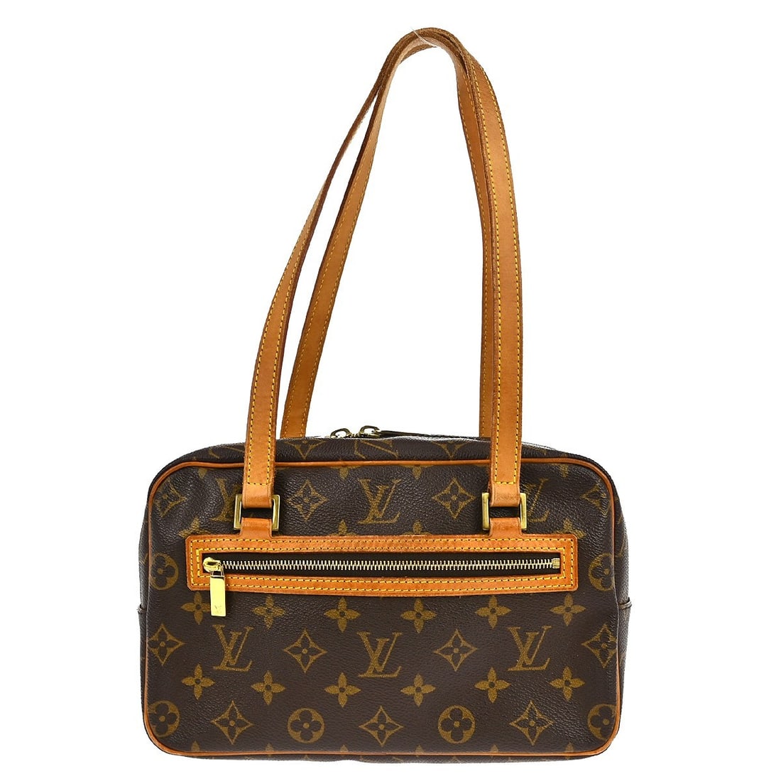Louis Vuitton Cite MM Monogram Canvas Shoulder Bag M51182 Brown: Louis Vuitton Cite MM Monogram Canvas Shoulder Bag M51182 Brown This Louis Vuitton Cite MM shoulder bag features the signature monogram canvas leather exterior with a brown colorway and beige Alcantar