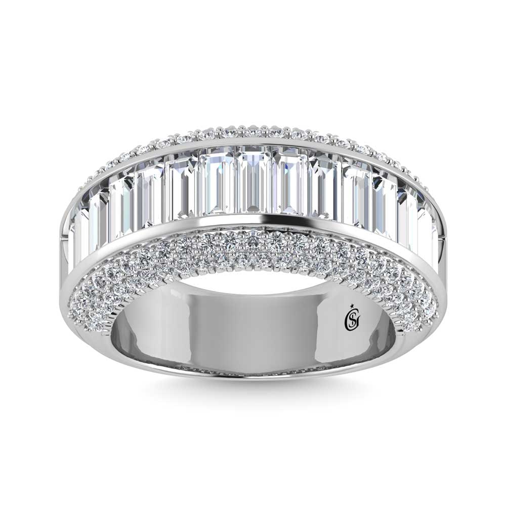 14K White Gold Lab Grown Diamond 2 1/2 Ct.Tw. Band: 14K White Gold Lab Grown Diamond 2 1/2 Ct.Tw. Band This refined band in 14K white gold features 2 1/2 Ct.Tw. of lab grown diamonds for a polished finish. 14k White Gold Stone Color: D-f Stone Clarity: