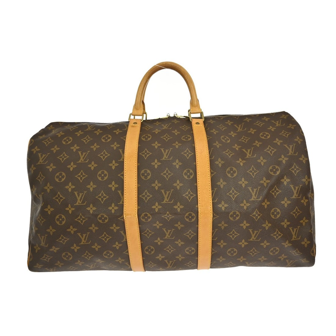 Louis Vuitton Keepall 55 Monogram Canvas Travel Bag Brown Unisex: Louis Vuitton Keepall 55 Monogram Canvas Travel Bag Brown Unisex This pre-owned Louis Vuitton Keepall 55 travel bag features the signature monogram canvas in brown. Designed for unisex use, the bag di