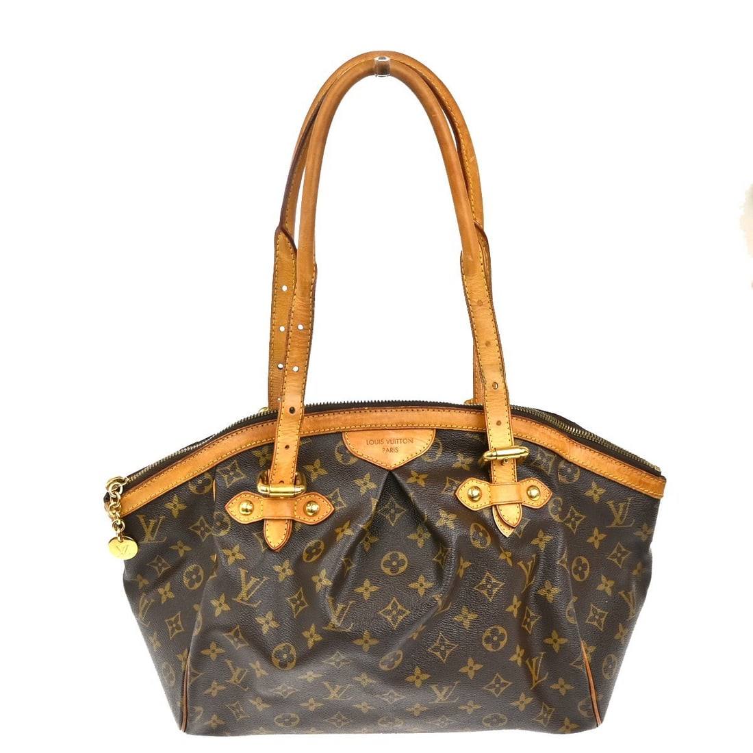 Louis Vuitton Monogram Canvas Tivoli Brown Handbag 33cm x 28.9cm x 19cm: Louis Vuitton Monogram Canvas Tivoli Brown Handbag 33cm x 28.9cm x 19cm This Louis Vuitton Tivoli handbag features the iconic monogram canvas in brown, designed for women. It offers a spacious interio