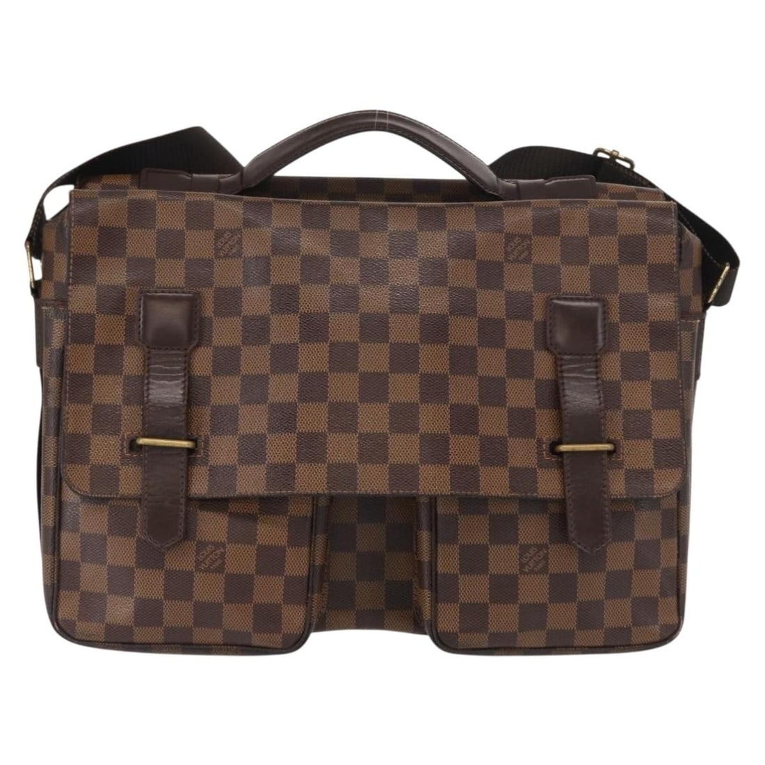 Louis Vuitton Broadway Brown Canvas Shoulder Bag France: Louis Vuitton Broadway Brown Canvas Shoulder Bag France The Louis Vuitton Broadway Bag features the brand's signature Damier pattern in brown canvas. Designed for women, this bag has a structured silh