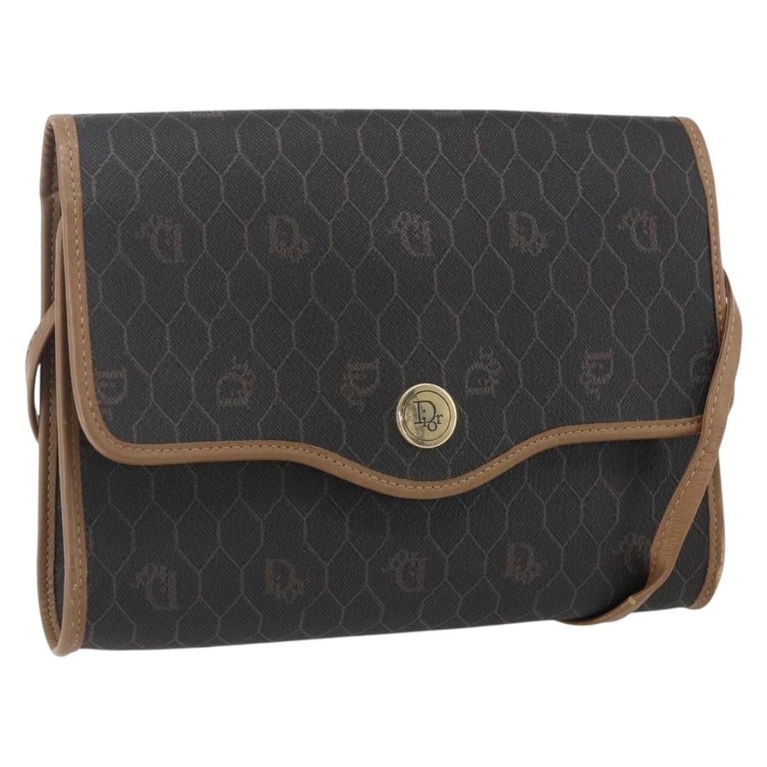 Vintage Honeycomb Flap Crossbody by Christian Dior Canvas and Leather Black: Vintage Honeycomb Flap Crossbody by Christian Dior Canvas and Leather Black This Christian Dior vintage Honeycomb Flap Crossbody Bag is crafted from canvas with leather accents and features a classic