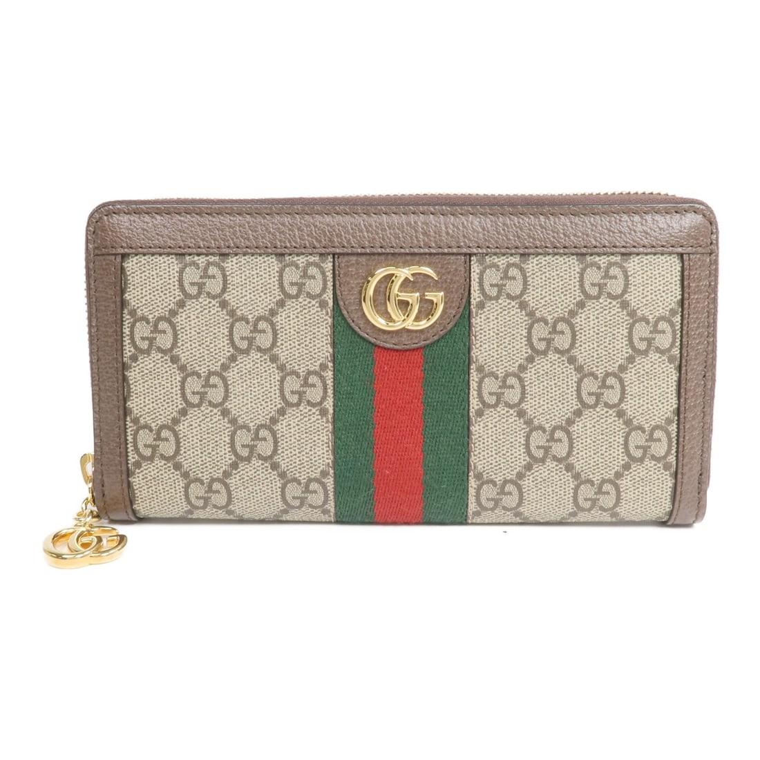 Gucci Ophidia GG Brown PVC Canvas Long Wallet with Gold Hardware (1 of 17)