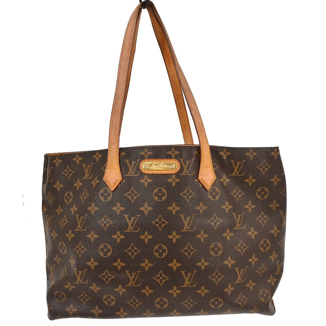 Louis Vuitton Wilshire MM Monogram Canvas Large Brown Tote Shoulder Bag: Louis Vuitton Wilshire MM Monogram Canvas Large Brown Tote Shoulder Bag This Louis Vuitton Wilshire MM tote bag features the signature Monogram canvas leather exterior in brown with double leather han