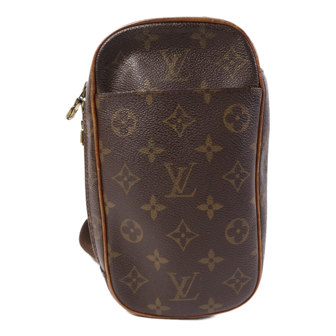Louis Vuitton Monogram Pochette Gange Brown Waist Shoulder Bag M51870: Louis Vuitton Monogram Pochette Gange Brown Waist Shoulder Bag M51870 This Louis Vuitton Pochette Gange waist bag features the iconic monogram brown PVC coated canvas. Designed for versatile wear, it
