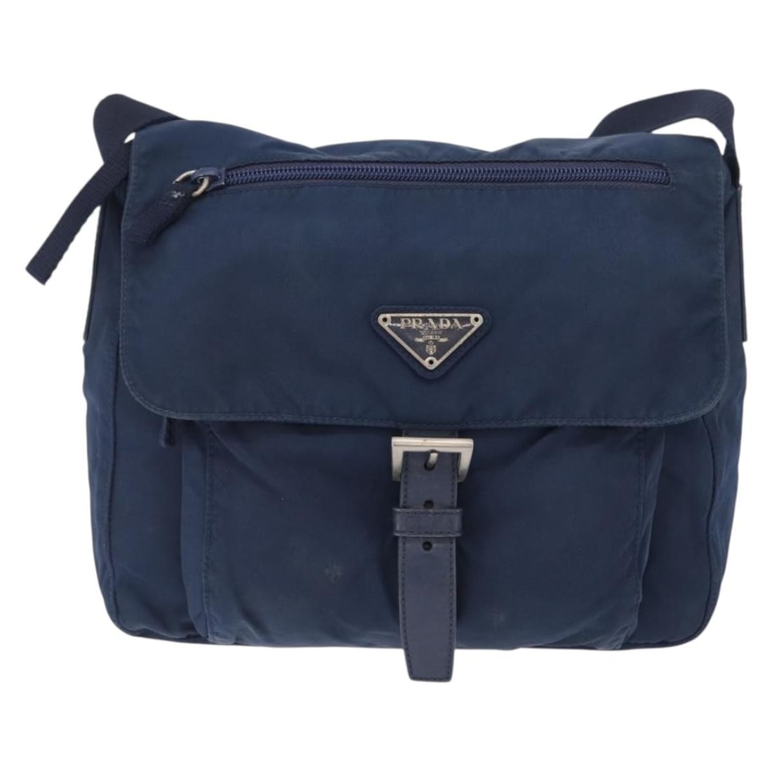 Blue Nylon Buckle Messenger Shoulder Bag by Prada Tessuto Collection (1 of 18)