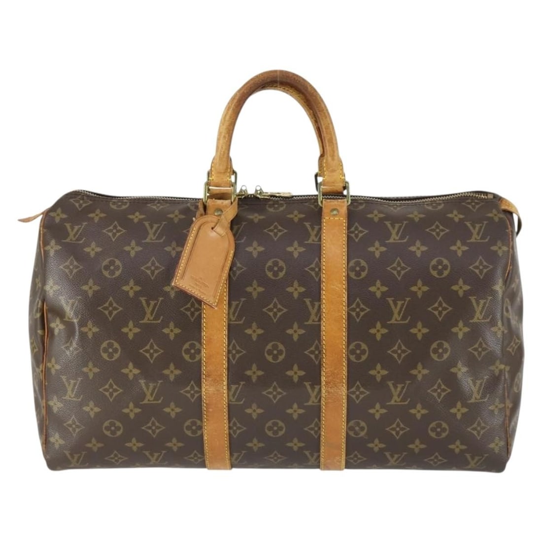 Louis Vuitton Monogram Canvas Keepall 45cm Travel Bag: Louis Vuitton Monogram Canvas Keepall 45cm Travel Bag This Louis Vuitton Keepall bag features the iconic monogram canvas design suitable for unisex use. It measures 45cm x 25cm x 20cm and is crafted i