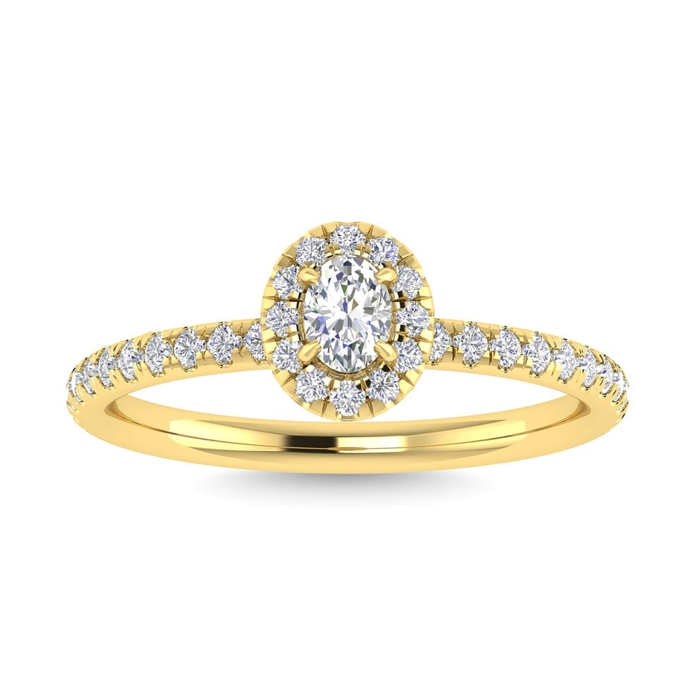 Diamond 3/4 Ct.Tw. Oval Cut Engagement Ring in 14K Yellow Gold (1 of 2)