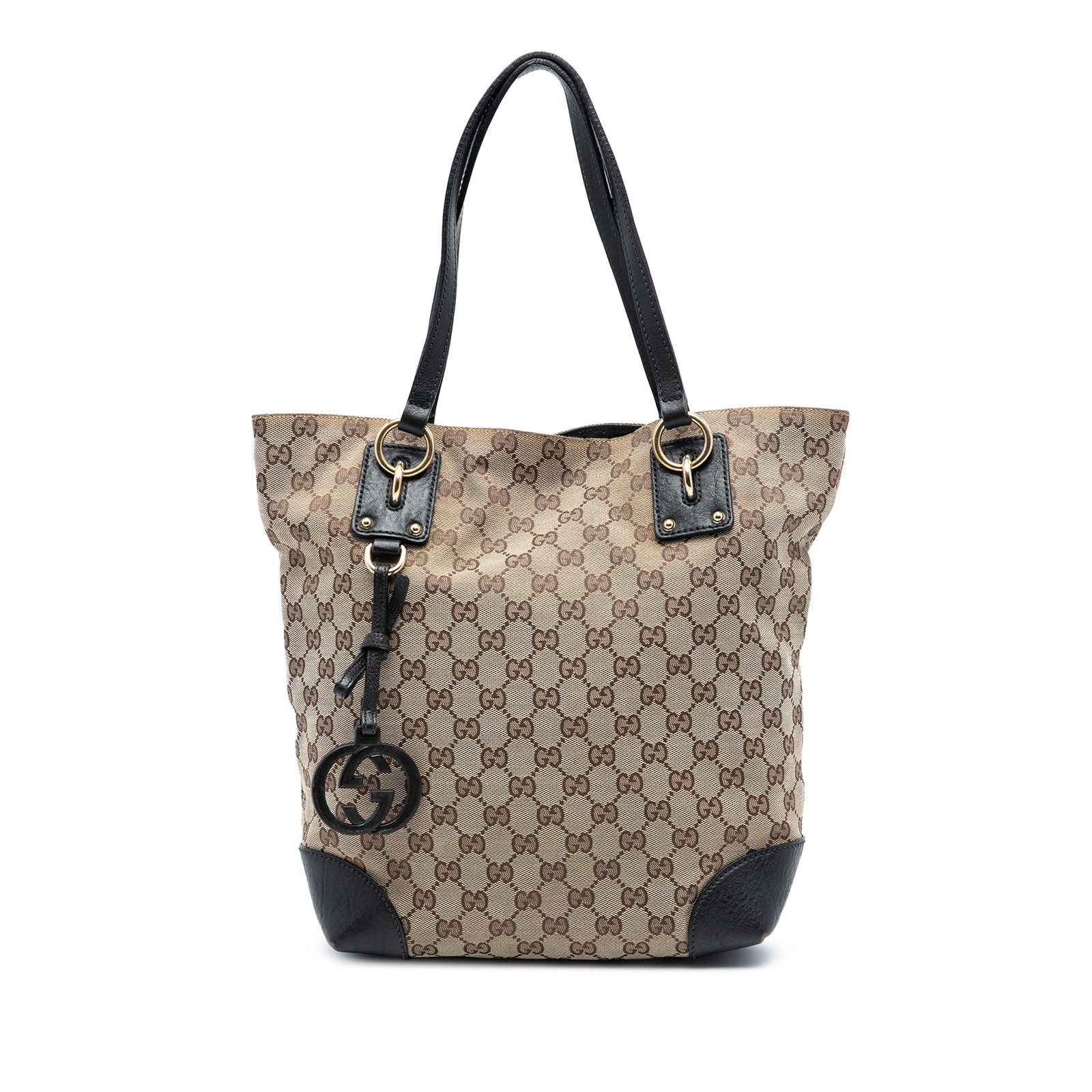 Gucci GG Canvas Tote Bag with Leather Trim and GG Charm (1 of 7)