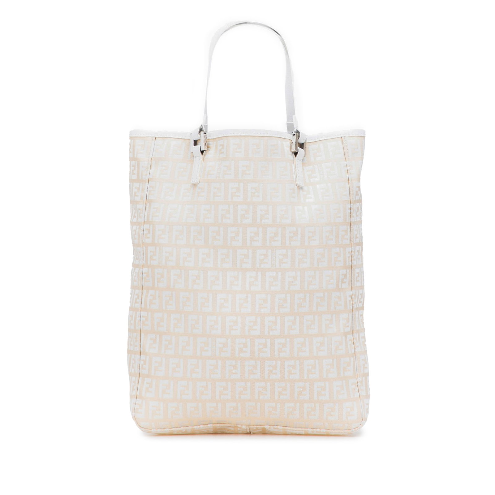 Fendi Zucchino Canvas Tote Bag with Leather Trim Brown (1 of 11)